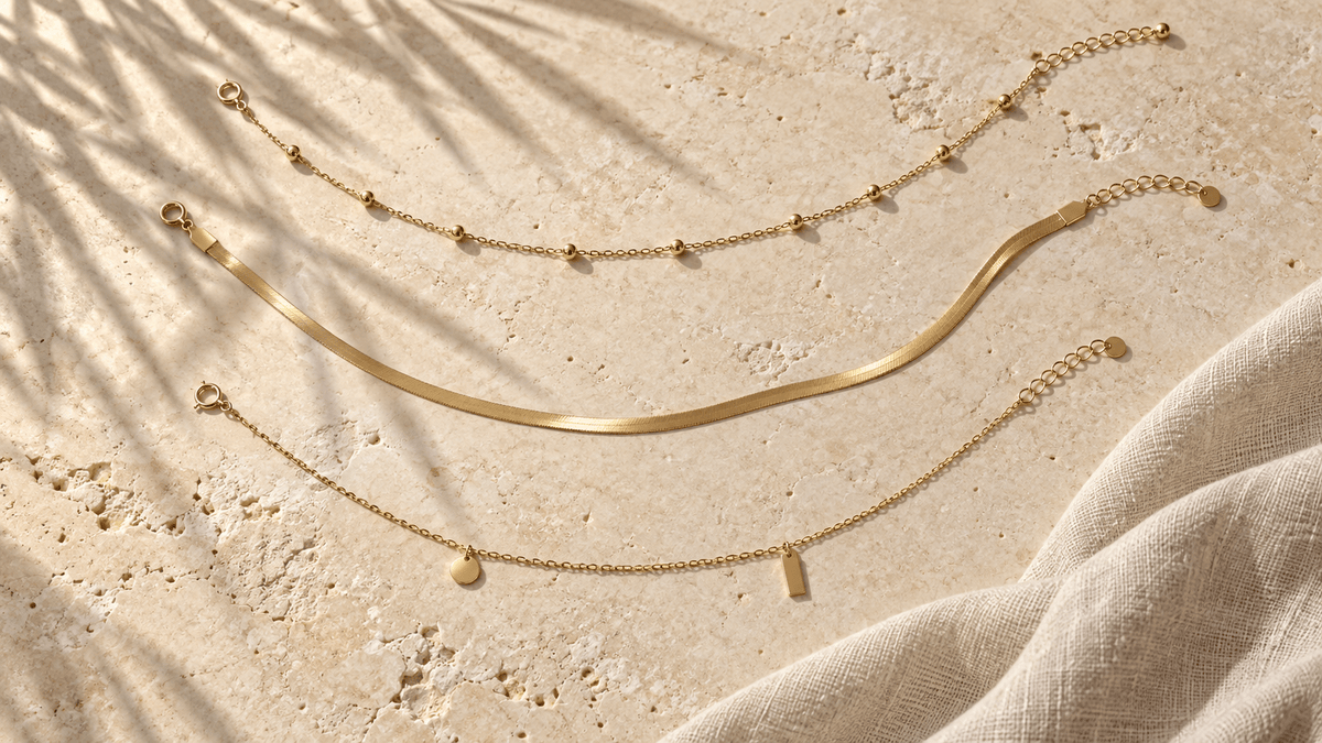 Types of Anklets: Chains, Charms and How to Choose - Luzy Jewels