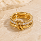 Aelia Stacked Crystal Ring - Luzy Jewels