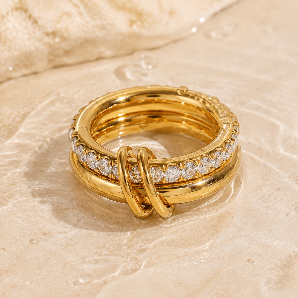 Aelia Stacked Crystal Ring - Luzy Jewels