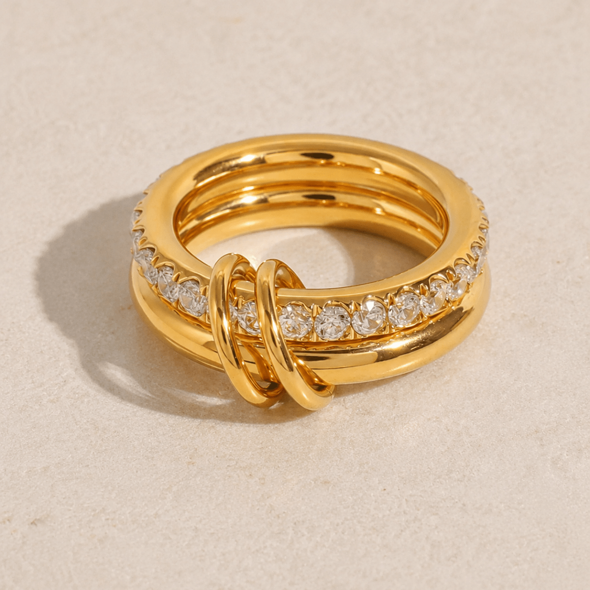 Aelia Stacked Crystal Ring - Luzy Jewels