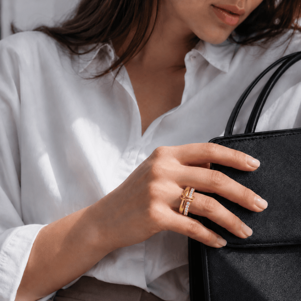 Aelia Stacked Crystal Ring - Luzy Jewels