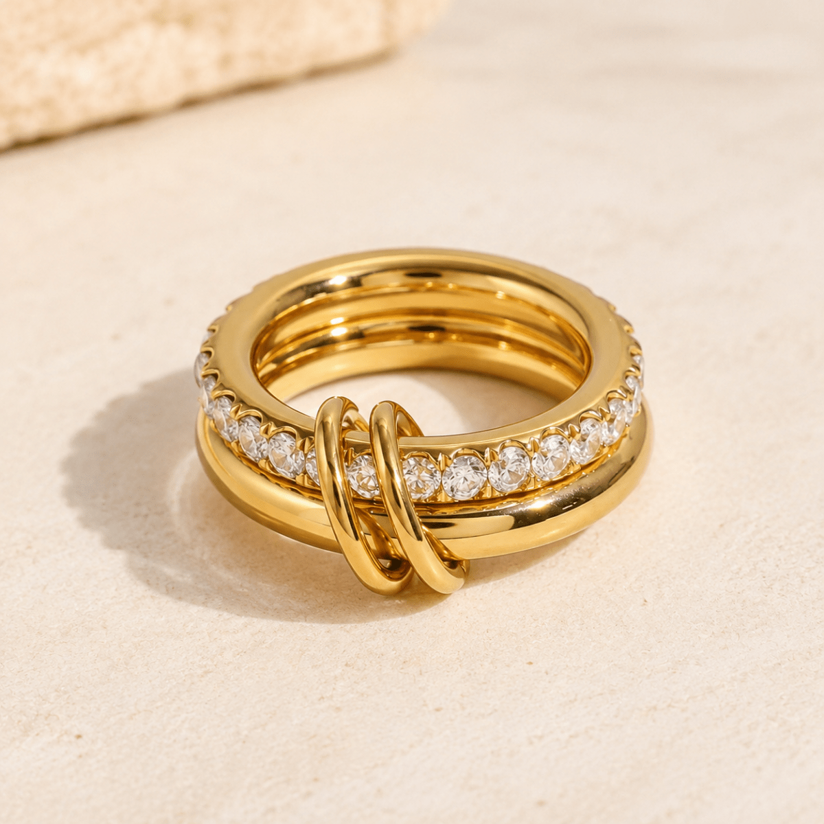 Aelia Stacked Crystal Ring - Luzy Jewels