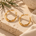 Airenia Faceted Oval Hoop Earrings - Luzy Jewels