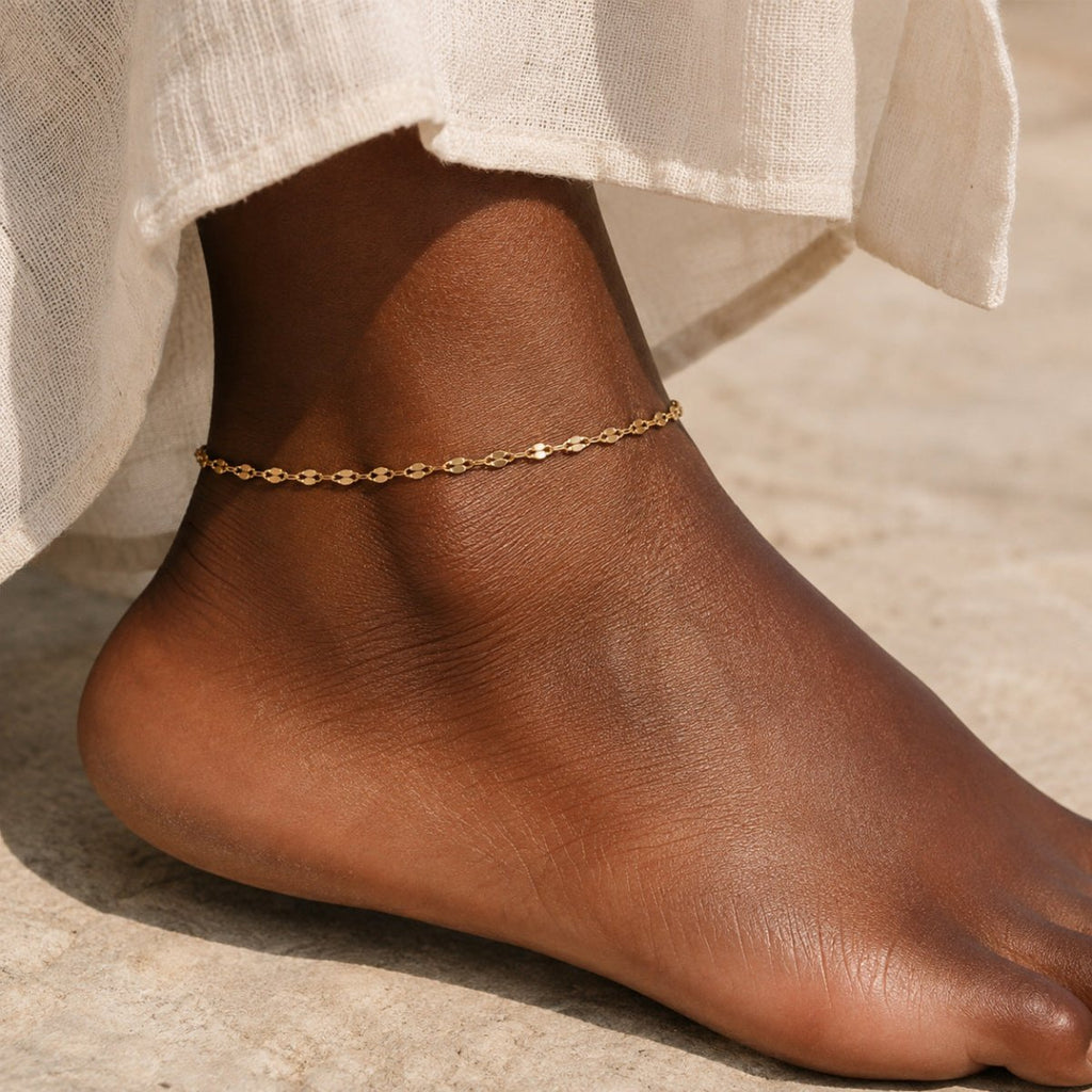 Alba Diamond-Cut Chain Anklet - Luzy Jewels