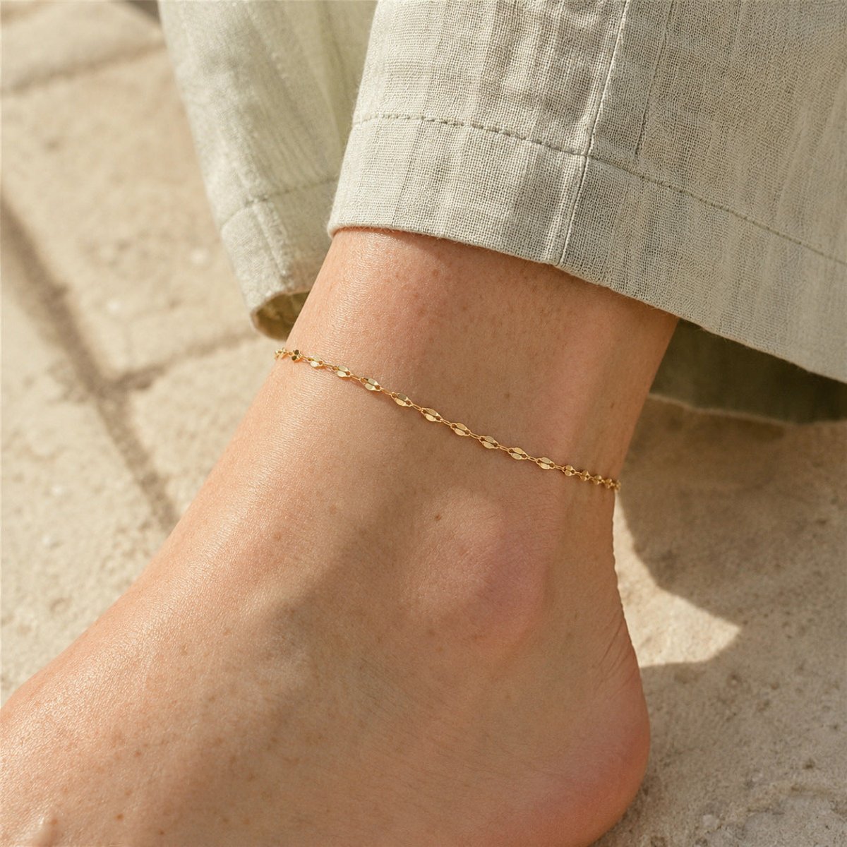 Alba Diamond-Cut Chain Anklet - Luzy Jewels