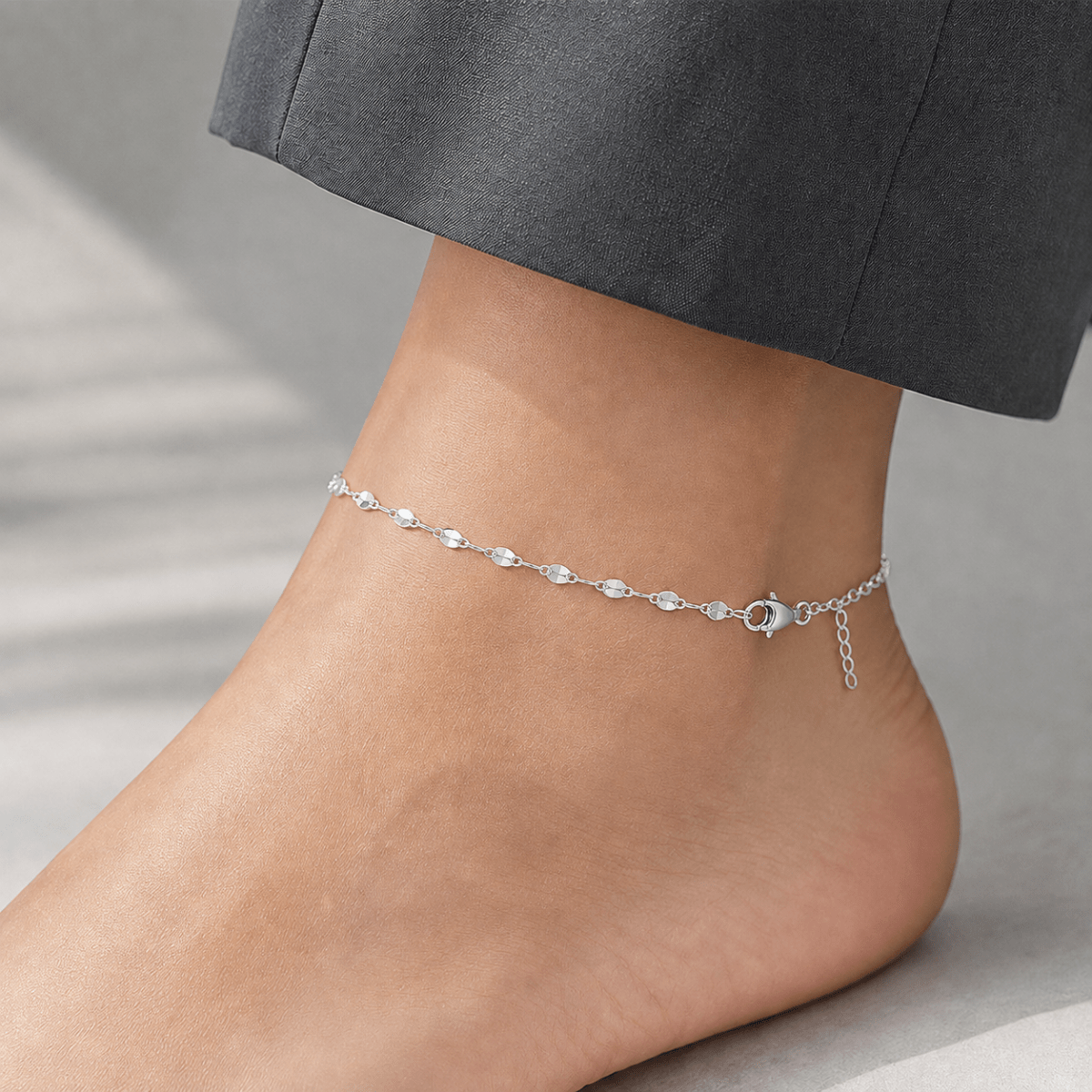 Alba Diamond-Cut Chain Anklet - Luzy Jewels