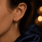 Allegra Pavé Charm Huggies - Luzy Jewels