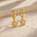 Allegra Pavé Charm Huggies - Luzy Jewels