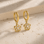 Allegra Pavé Charm Huggies - Luzy Jewels