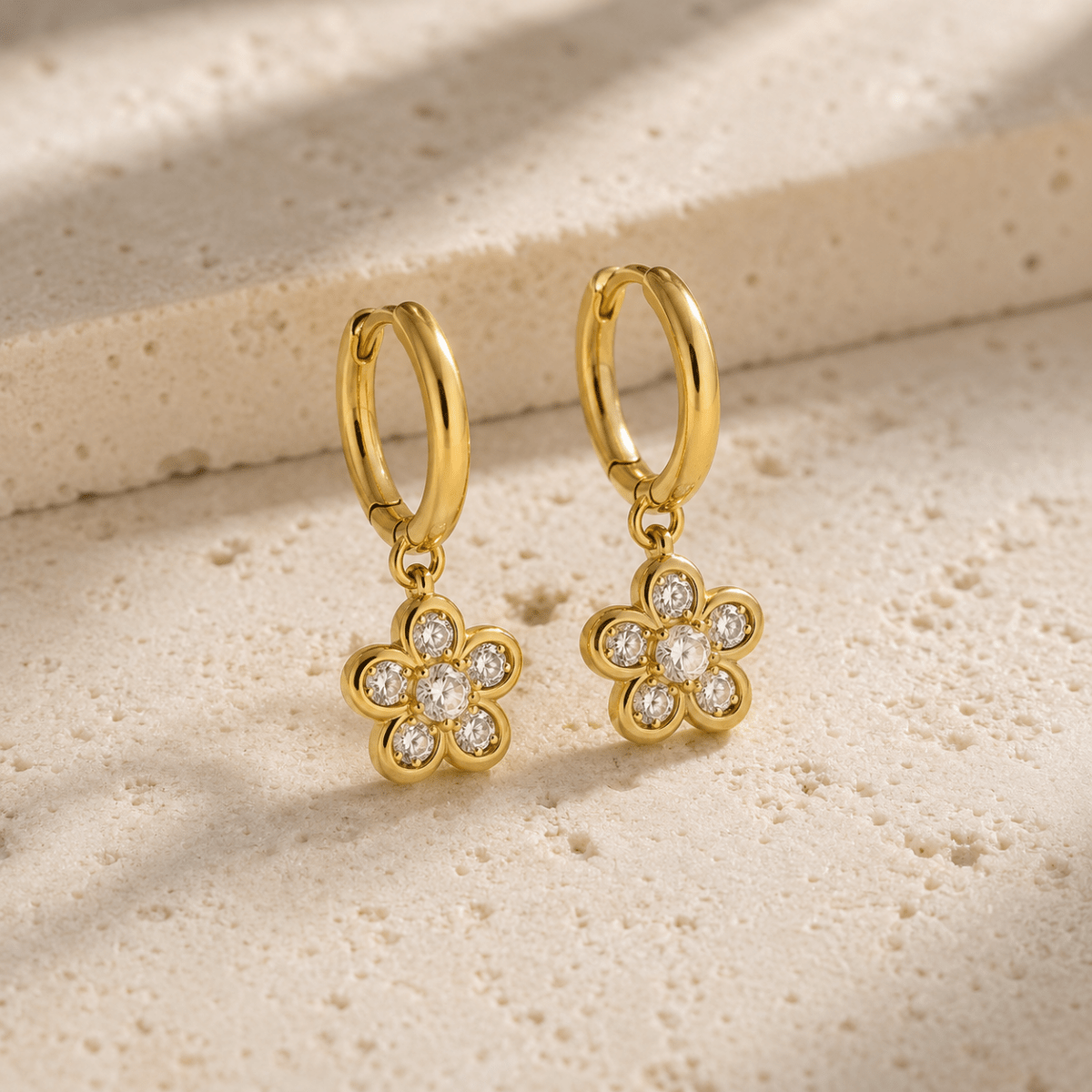 Allegra Pavé Charm Huggies - Luzy Jewels