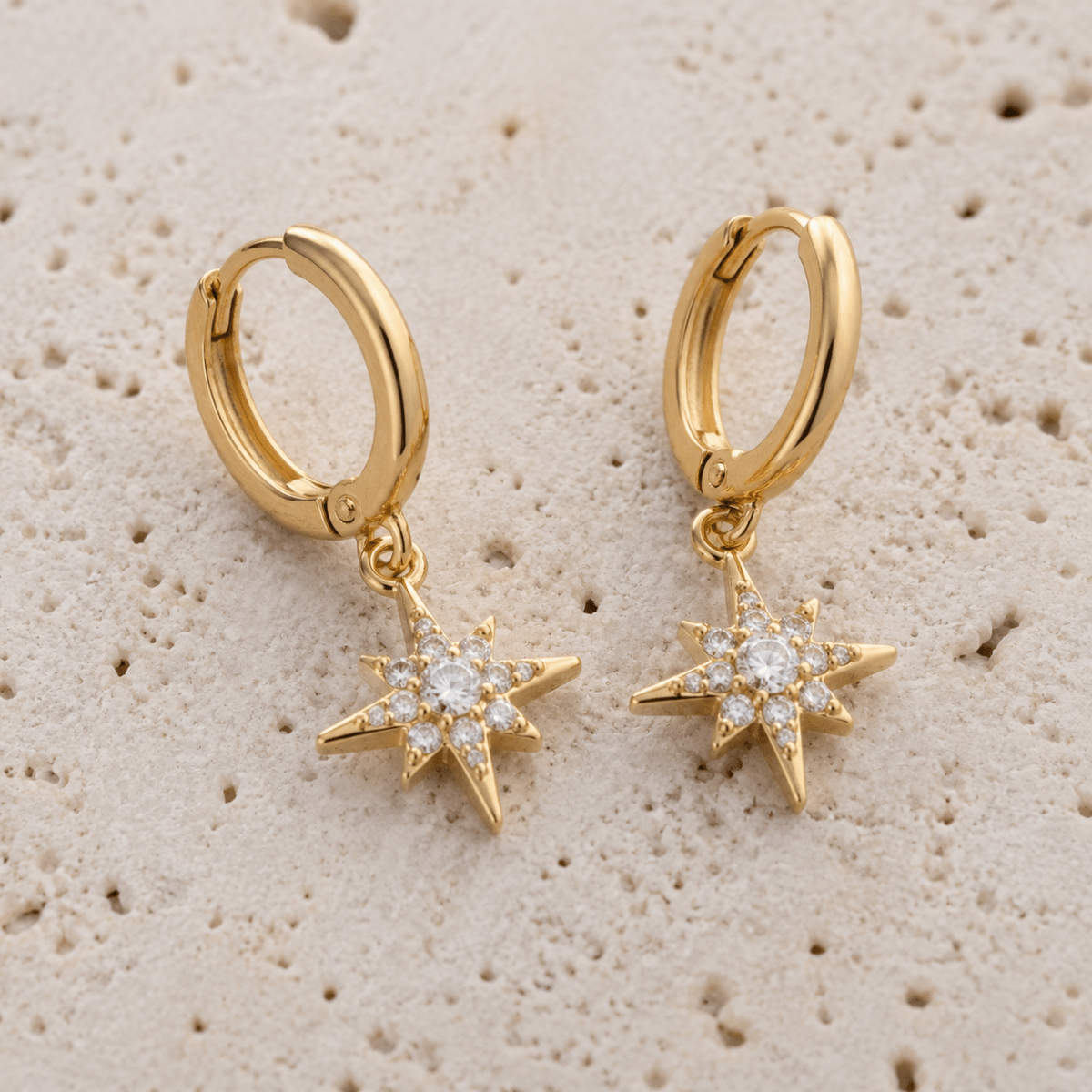 Allegra Pavé Charm Huggies - Luzy Jewels