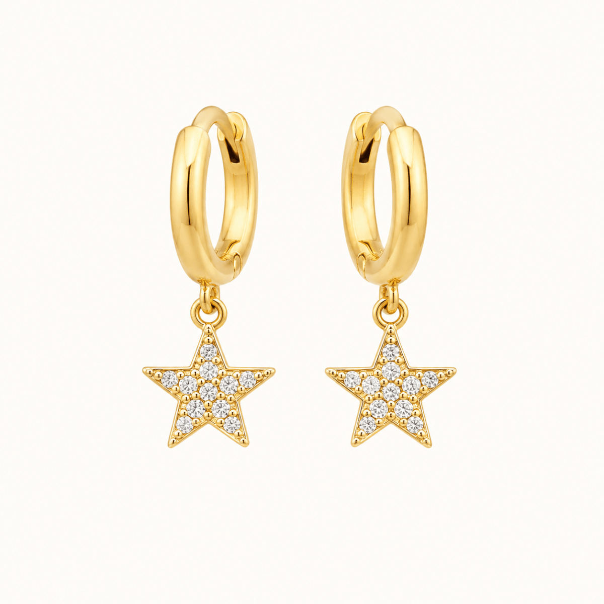 Allegra Pavé Charm Huggies - Luzy Jewels