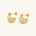 Alouette Triple-Arc Open Hoop Earrings - Luzy Jewels
