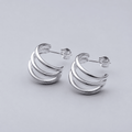 Alouette Triple-Arc Open Hoop Earrings - Luzy Jewels