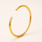 Amina Polished Open Bangle - Luzy Jewels