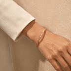 Amina Polished Open Bangle - Luzy Jewels