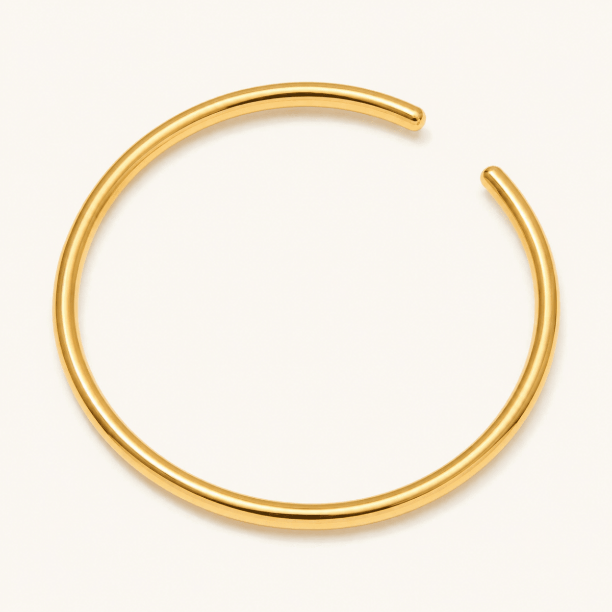 Amina Polished Open Bangle - Luzy Jewels