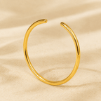 Amina Polished Open Bangle - Luzy Jewels