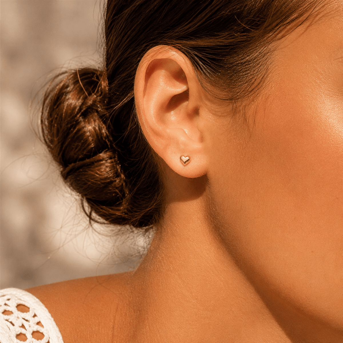 Amora Petite Heart Stud Earrings - Luzy Jewels