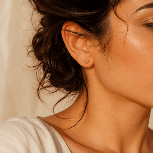 Amora Petite Heart Stud Earrings - Luzy Jewels