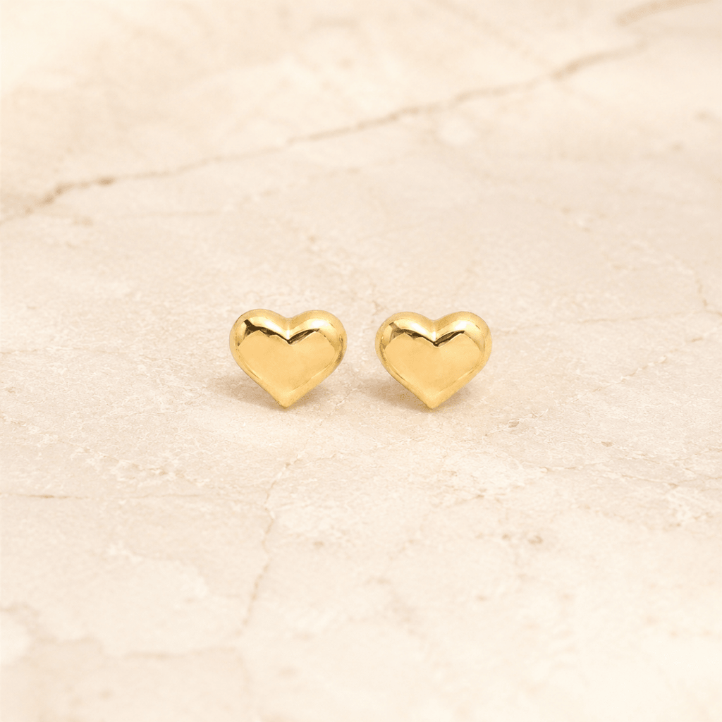 Amora Petite Heart Stud Earrings - Luzy Jewels