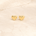 Amora Petite Heart Stud Earrings - Luzy Jewels