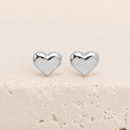 Amora Petite Heart Stud Earrings - Luzy Jewels