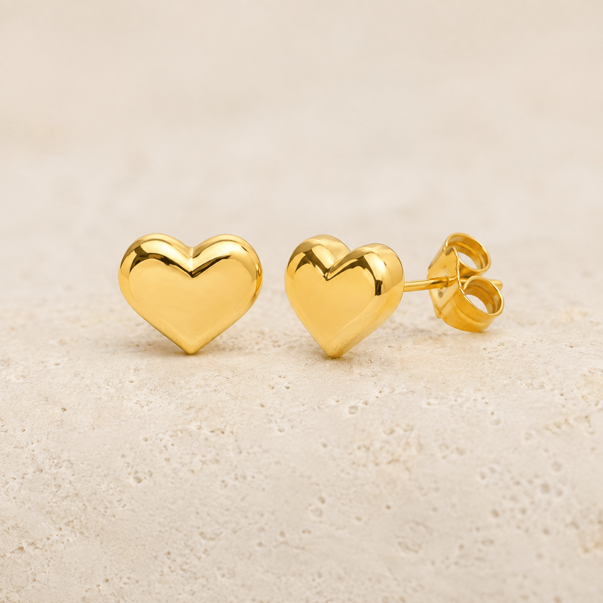Amora Petite Heart Stud Earrings - Luzy Jewels