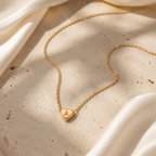 Amorette Engraved Heart Initial Necklace - Luzy Jewels