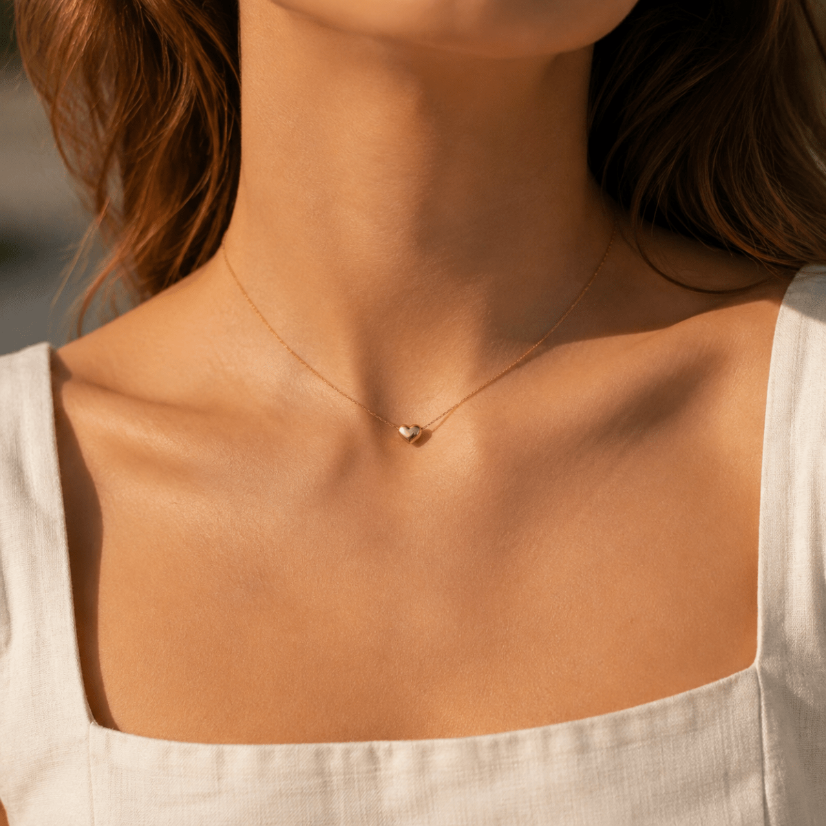 Amorette Polished Heart Necklace - Luzy Jewels