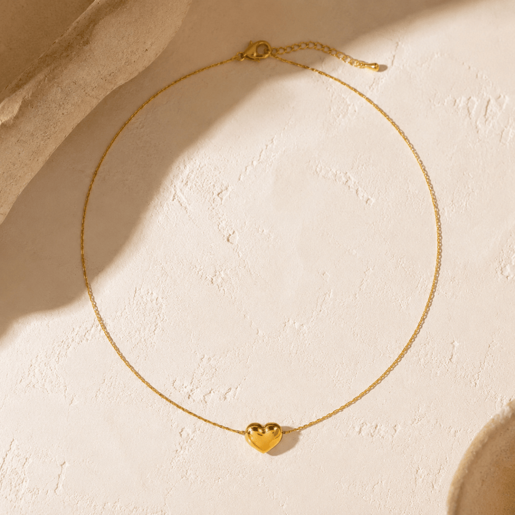 Amorette Polished Heart Necklace - Luzy Jewels