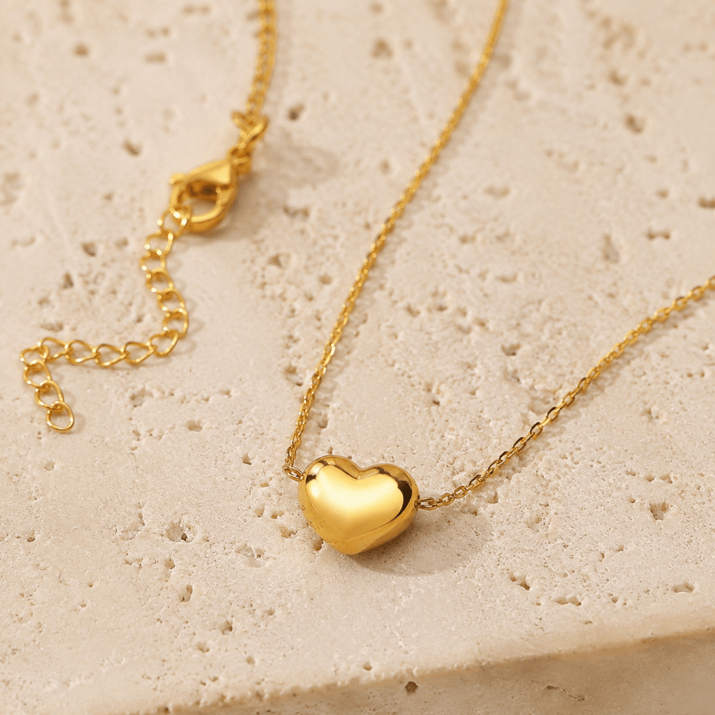 Amorette Polished Heart Necklace - Luzy Jewels