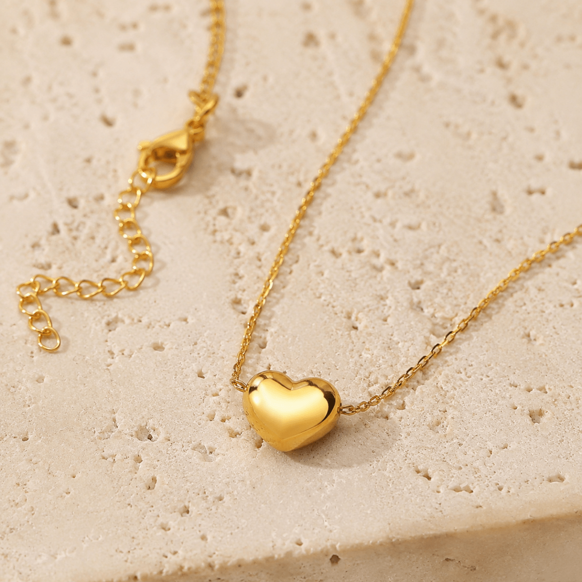 Amorette Polished Heart Necklace - Luzy Jewels