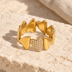 Amorielle Pavé Heart Band Ring - Luzy Jewels