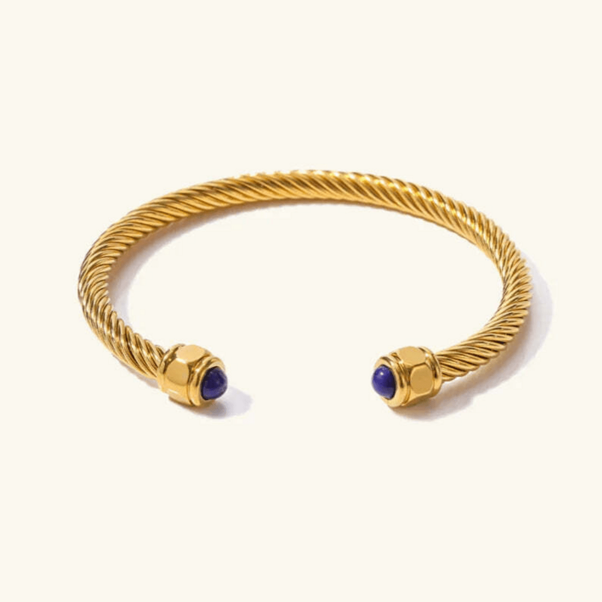 Ariadne Gemstone Cable Cuff Bracelet - Luzy Jewels