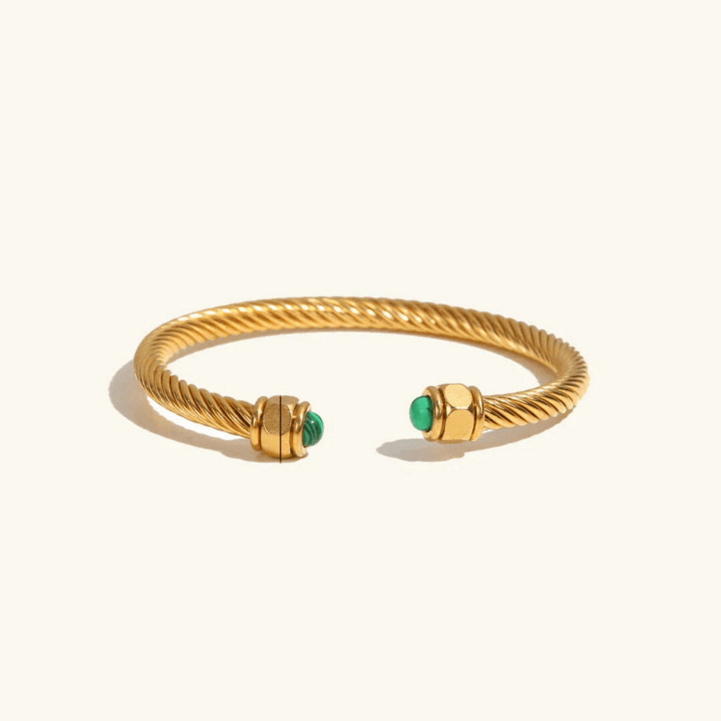 Ariadne Gemstone Cable Cuff Bracelet - Luzy Jewels