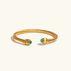 Ariadne Gemstone Cable Cuff Bracelet - Luzy Jewels