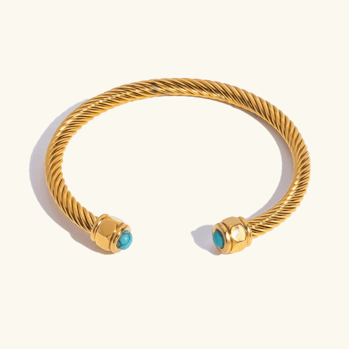 Ariadne Gemstone Cable Cuff Bracelet - Luzy Jewels