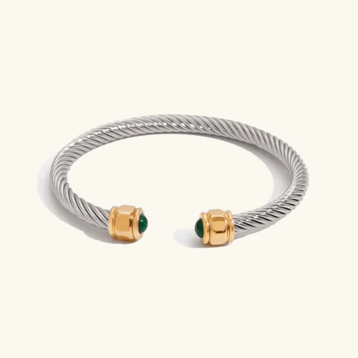 Ariadne Gemstone Cable Cuff Bracelet - Luzy Jewels