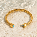 Ariadne Gemstone Cable Cuff Bracelet - Luzy Jewels