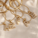 Arlette Pearl Initial Layered Necklace - Luzy Jewels