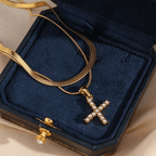Arlette Pearl Initial Layered Necklace - Luzy Jewels