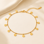 Asteria Sunburst Disc Anklet - Luzy Jewels