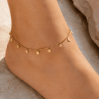 Asteria Sunburst Disc Anklet - Luzy Jewels