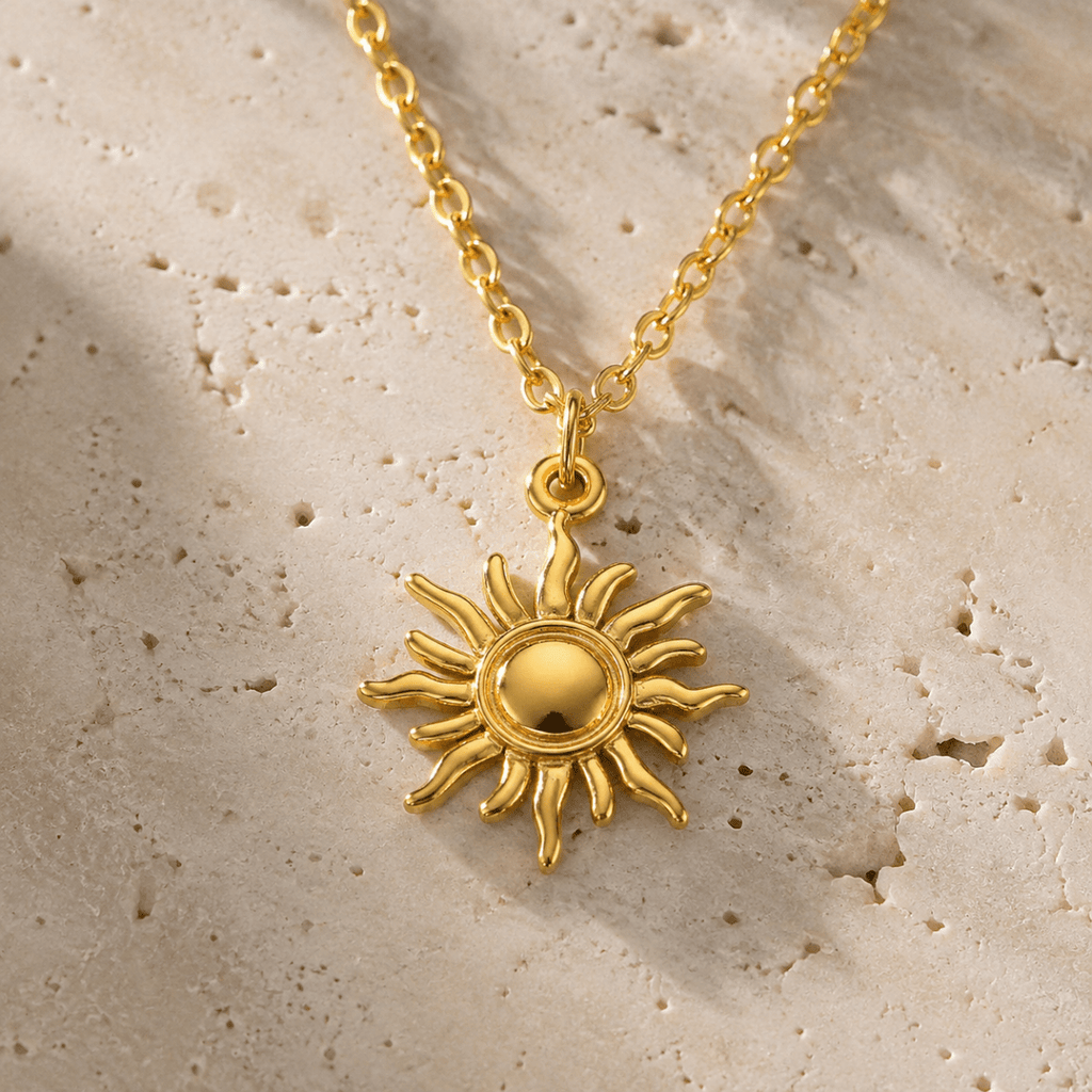 Aurelia Radiant Sun Pendant Necklace - Luzy Jewels
