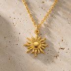 Aurelia Radiant Sun Pendant Necklace - Luzy Jewels