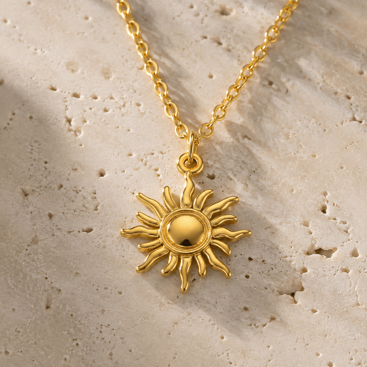 Aurelia Radiant Sun Pendant Necklace - Luzy Jewels