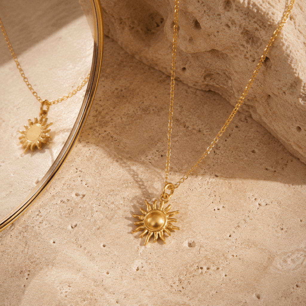Aurelia Radiant Sun Pendant Necklace - Luzy Jewels