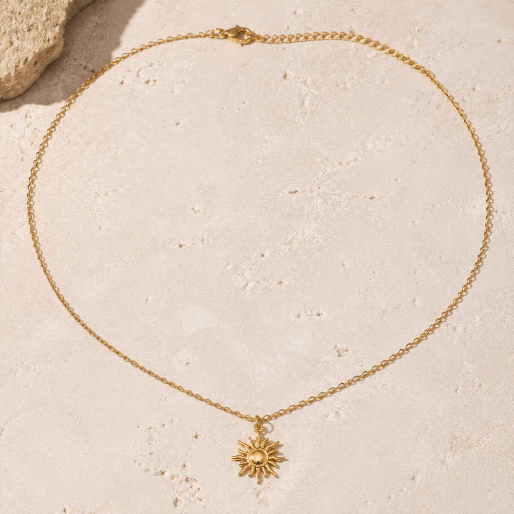 Aurelia Radiant Sun Pendant Necklace - Luzy Jewels