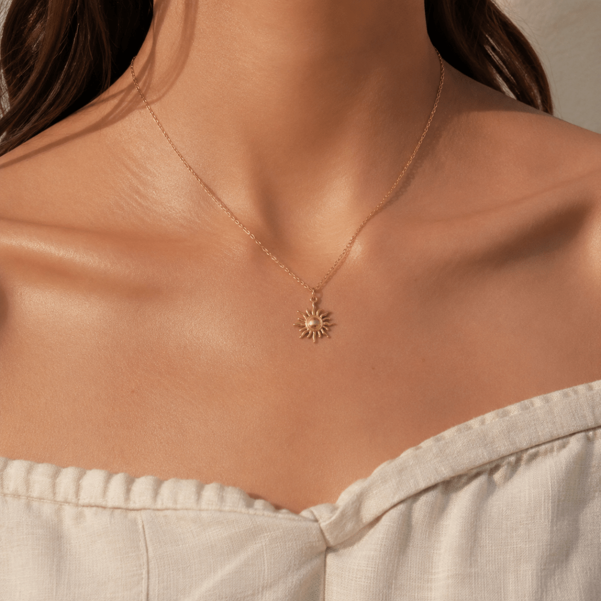 Aurelia Radiant Sun Pendant Necklace - Luzy Jewels